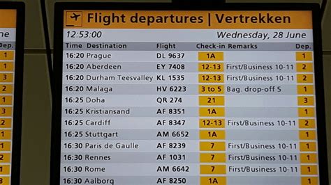 schiphol vertrektijden